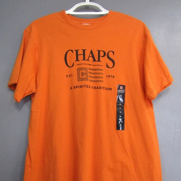 NEW Chaps Orange Logo Tee T Shirt Size M - Picture 2 of 4